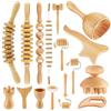 TECKZOON 16 Pezzi Massaggio con Terapia del Legno, Kit Completo Professionale per Massaggiatore Anticellulite Maderoterapia per Modellamento del Corpo, Drenaggio Linfatico, Sollievo dal Dolore Muscolare