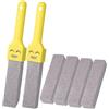 Shirene Bimsstein Toilettenreiniger Pietra Pomice per WC,6 PCS Pietra Pomice con 2 Manici Sostituibili,Disincrostante WC per Rimuovere Gli Anelli di Acqua Dura,Accumulo di Calcio per Pulire il Bagno