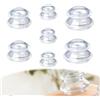 WIYETY Coppette in silicone, 7 pezzi, coppette in silicone, coppettazione flessibile, in silicone, 3 diverse misure, dolore e articolazioni per tutto il corpo, trasparente