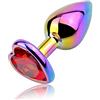 Roluck Plug Anali in Metallo Plug Anale Set Di Trainer Anale Lusso Colorato Cuore Forma Gioiello Anale Giocattoli Del Sesso per Le Donne Uomini Coppie (Rosso, S)