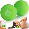 COZLOW Palla da massaggio doppia lacrosse in silicone - Jade Green - Rullo trigger point a forma di arachide per mobilità, terapia dei tessuti profondi e rilascio miofasciale - di Cozlow