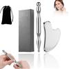 InfiniteRelax Penne gua-Sha e agopuntura in acciaio inox, massaggiatore punto trigger per tessuti profondi per alleviare la tensione muscolare e il dolore, applicazione del corpo