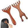 Doukesh Pettine per Massaggio in Legno con Denti Larghi Scalp Massager Massaggiatore Cuoio Capelluto Pettine Massaggio Cuoio Capelluto Pettine Gua Sha Massaggio Capelli Scalp Massager Hair Growth