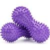 Famgee Palla massaggiante a forma di arachide, in PVC, rigida, con punte appuntite, per massaggio profondo, per mani e piedi, per rilassare i muscoli, confezione da 2, viola (viola)