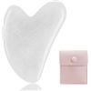 YANKUIRUI Gua Sha, Gua Sha Viso Ridurre le Linee Sottili e le Rughe, massaggi per terapia fisica e terapia di agopuntura per viso, occhi, collo e corpo (Bianco)