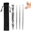 Tmefoy 4 penne a vuoto in acciaio inox, 12 cm (sfera Ø4/10 mm), matita per agopuntura, agopuntura, massaggio