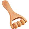 IGTOPS Rullo massaggiante in legno, rullo massaggiante con manico, rullo per massaggiare tutto il corpo, collo, gambe, schiena, spalle, piedi, mano (B)