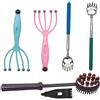 Jicyor Massaggio Cuoio Capelluto Artiglio Kit, Jicyor 5pcs Palmare Grattaschiena Massaggiatore Estensibile Portatile Allungabile Telescopico per Alleviare Stress Rilassarsi