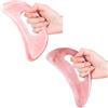 Yeesabella 2 pezzi Gua Sha pietra grande corpo Gua Sha strumento di pietra Guasha strumento di drenaggio linfatico massaggiatore scolpire strumenti anticellulite per tutto il corpo uomini donne rosa