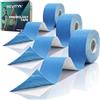 REVITY Tape Kinesiologico, 3 Rotoli 5cm x 5m, Blu, Dispositivo Medico CE | Nastro Kinesiologico Elastico per lo Sport e la Fisioterapia, Tape Resistente all'Acqua, Latex-free, Traspirante, Durevole