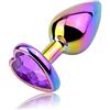 Roluck Plug Anali in Metallo Plug Anale Set Di Trainer Anale Lusso Colorato Cuore Forma Gioiello Anale Giocattoli Del Sesso per Le Donne Uomini Coppie (Viola Scuro, S)