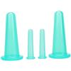 HDouii Set di coppettazione facciale anticellulite, coppette sottovuoto in silicone per massaggio viso e occhi, massaggiatori manuali per schiena (2 piccoli + 2 grandi) (verde)