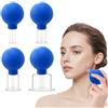 JurciCat 4 coppette massaggio Con ventosa in silicone Set coppettazione massaggio Per il viso contro rughe tensioni e dolori(Blu)