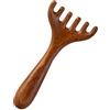 Generic Pettine per massaggio meridiano a sei artigli, pettine per terapia a cinque tocchi, per rilassamento, pettine per massaggio meridiano della testa, strumento in legno Gua Sha per la cura di cuoio