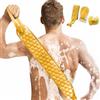 Generic 3 spugne esfolianti per schiena con manici, guanto da bagno, spugna da doccia, panno per la pulizia posteriore su entrambi i lati, per uomini e donne (giallo)
