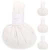 COOPHYA Palla da Massaggio Spa Thai in Cotone, 4 Pezzi per Relax Profondo | Trama Morbida e Tocco Delicato, per Piedi e Collo, Viaggio o Spa Domestica, Bianco