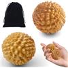 cersaty 2 Pezzi Durian Palline Massaggio, 4.3cm Spiky Ball Pallina Massaggio, Spikey Massage Ball con 1 Sacchetto di Velluto Nero per Alleviare lo Stress e Massaggi