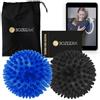 Bozeera Pallina Massaggio Piede Set 2 pz 9 cm - Pallina Muscolare | 2 palline massaggio 9 cm (1 dura & 1 media) per piedi, schiena ecc., fascia, incluso:video, libretto & borsa