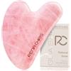 Rena Chris Gua Sha, Massaggiatore Viso, Pietra Gua Sha Viso in Quarzo Rosa, Guasha per Scolpire il Mento e Ridurre il Gonfiore, Regalo per le Donne(Rosa)