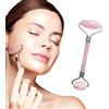 Mina Heal Strumento per il massaggio del viso e anti-invecchiamento con rullo in giada e quarzo rosa, strumento di bellezza per la cura della pelle, anti-rughe
