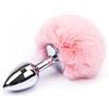 OnundOn Plug anale con coda di volpe, giocattolo anale con coda, per coppia, Ø 40 mm (rosa)