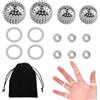 LuoJinZisy 4 Pz Sfere Magnetiche Palline Massaggio & 10 Pz Anelli per Digitopressione | Magnetiche Palla Massaggio Piedi, Anelli per Massaggio delle Dita, Palla a Riccio per Alleviare Stress
