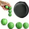 Generic Confezione da 4 palline massaggianti per alleviare i punti trigger con punte e nervature, custodia portatile per piedi, schiena, collo, casa, viaggi, verde, 4 pezzi