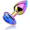 Roluck Plug Anali in Metallo Plug Anale Set Di Trainer Anale Lusso Colorato Cuore Forma Gioiello Anale Giocattoli Del Sesso per Le Donne Uomini Coppie (Blu, S)