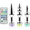 SHILISHAONV 3 stili, puntelli per massaggi in metallo argentato, lunghi, impermeabili, durevoli, luce LED telecomando, diametro 28/29mm,Argento,C