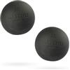 MATCHU - Pallina Lacrosse - Sfera per fasce - Palla da massaggio - Palla a trigger point - Massaggio a punti trigger - Diametro 6 CM - Alta durezza - 1 o 2 pezzi - Nero (2)