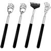 Funngy Grattaschiena,4 PCS Grattaschiena Telescopico in Acciaio Inossidabile Manina Grattaschiena Portatile Massaggiatore Schiena con Manico Regolabile Idee Regalo Divertente per Lui e Lei Strumento