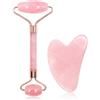 Generic Gua Sha in Quarzo Rosa, Strumento di Massaggio Viso per Donna e Uomo, Massaggiatore per Tutto per Viso, Occhi