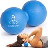 COZLOW Palla da massaggio doppia lacrosse rigida - Blazing Blue - Rullo trigger point a forma di arachide per mobilità, terapia dei tessuti profondi e rilascio miofasciale - di Cozlow