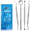 YSCARE Dentale Kit Igiene Orale con Specchietto - Accessori per la Pulizia dei Denti in Acciaio Inossidabile - Set per Cura Personale Uso Quotidiano (4 Pezzi)