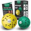 Bodiiwuliu 2 Set di palline da massaggio da 6 cm +8 cm,2 palline da Massaggio,Automassaggio Delle Fasce, Sfere da Massaggio, Allevia la Tensione Muscolare, Massaggio dei Tessuti Profondi(Verde+Giallo)