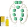 Ourdort Set di massaggiatori anticellulite, rullo per massaggiare la cellulitem, | con olio per massaggio anticellulite, per la pelle, le gambe, i piedi, il massaggio delle braccia (verde)