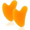 BODYA 2 pezzi Gua Sha strumento facciale in resina naturale pietra a forma di cuore Gua Sha bordo massaggio strumento per viso, collo, occhi, corpo rilassante