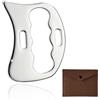 BUTBU Strumento Per Massaggi In Acciaio, Inossidabile Raschietto Per Fascia Con Borsa Portaoggetti, Massaggiatore Viso Gua Sha Metallo, Per Viso Collo Spalle Braccia Gambe