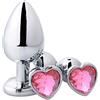 SXOVO Set di Plug Anali Grandi+Medi+Piccoli Giocattoli di Culo in Metallo di lusso Kit di Plug Anali in Cristallo a Forma di Cuore SM Plug Anali per Adulti Donna Uomo Regali Sessuali (Rosa)
