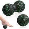 Xzeemo Pallina Massaggio Set, 1 x Peanut Massage Ball e 1 x Sfera Singola, Palline Fitness Trigger Poin, Sfera Massaggiante, per Massaggio Fascia, Rilassamento Muscolare, Accupoint Massaggi (Verde)