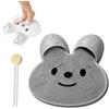 Generic Massage Rabbit Bath Floor Mat, Foot Scrubber in Shower with 43 Non-Slip Suction Cups, Rabbit-Shaped Silicone Foot Brush for Men and Women (Grey)