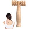 Tuxxjzm Rullo massaggiatore in legno | Massaggiatore muscolare manuale palmare, strumento di massaggio in legno naturale per collo, schiena, gambe e viso