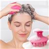 Generic Spazzole per capelli con massaggiatore per cuoio capelluto, spazzola per shampoo in silicone con setole morbide per doccia, bagnato, rosa