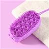 Generic Spazzola da bagno viola a doppia faccia con spugna a forma di orso, massaggio alla schiena per esfoliazione e schiuma, spazzola per la pulizia del corpo in morbido silicone per la doccia
