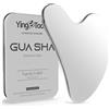 YingErTool Acciaio inossidabile Gua Sha pietra, Guasha pietra per tonificare le linee di pino e ridurre il gonfiore del viso, regalo per la cura della pelle - argento