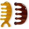 KUMSODE 2Pz Pettini Massaggianti in Resinoso Con Denti Larghi per Massaggi Alla Testa, Alleviare La Fatica Pettine a denti larghi non statico Stimolatore per Pettine Strumento