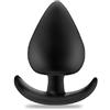 QIJIHE Plug anale con maniglia a T, per uomini e donne, misura piccola a estremo XXL, 5 misure, nero, in silicone, per principianti (XL)