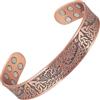 YINOX 10 braccialetti in rame con forte trattamento magnetico per artrite, aperto e liberamente regolabile, adatto per uomini e donne, 3500 gauss per alleviare l'emicrania (B)