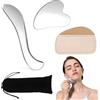 Sprießen 2 Strumento Gua Sha,Strumento Grande Raschietto,Corpo Gua Sha Massaggio - Strumento Per Massaggi In Acciaio Inossidabile Modellare La Mascella, Ridurre Il Gonfiore E Affinare Il Viso
