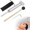 UVVRUR Diapason 128 HZ diapason neurologico diapason terapia set con un martello in silicone per yoga, meditazione, terapia del suono terapia, chakra terapia, anti-stress (A)